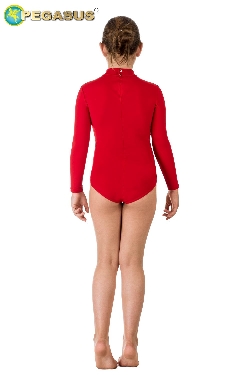 BODY DANZA COLLO ALTO LYCRA ROSSO BAMBINA